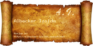 Albecker Izolda névjegykártya
